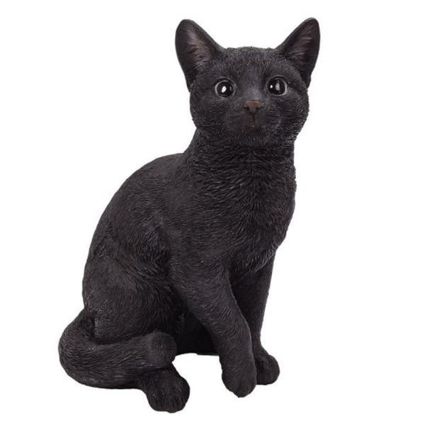 Realistic Black Cat Halloween Decorative Artwork Statue Sculpture